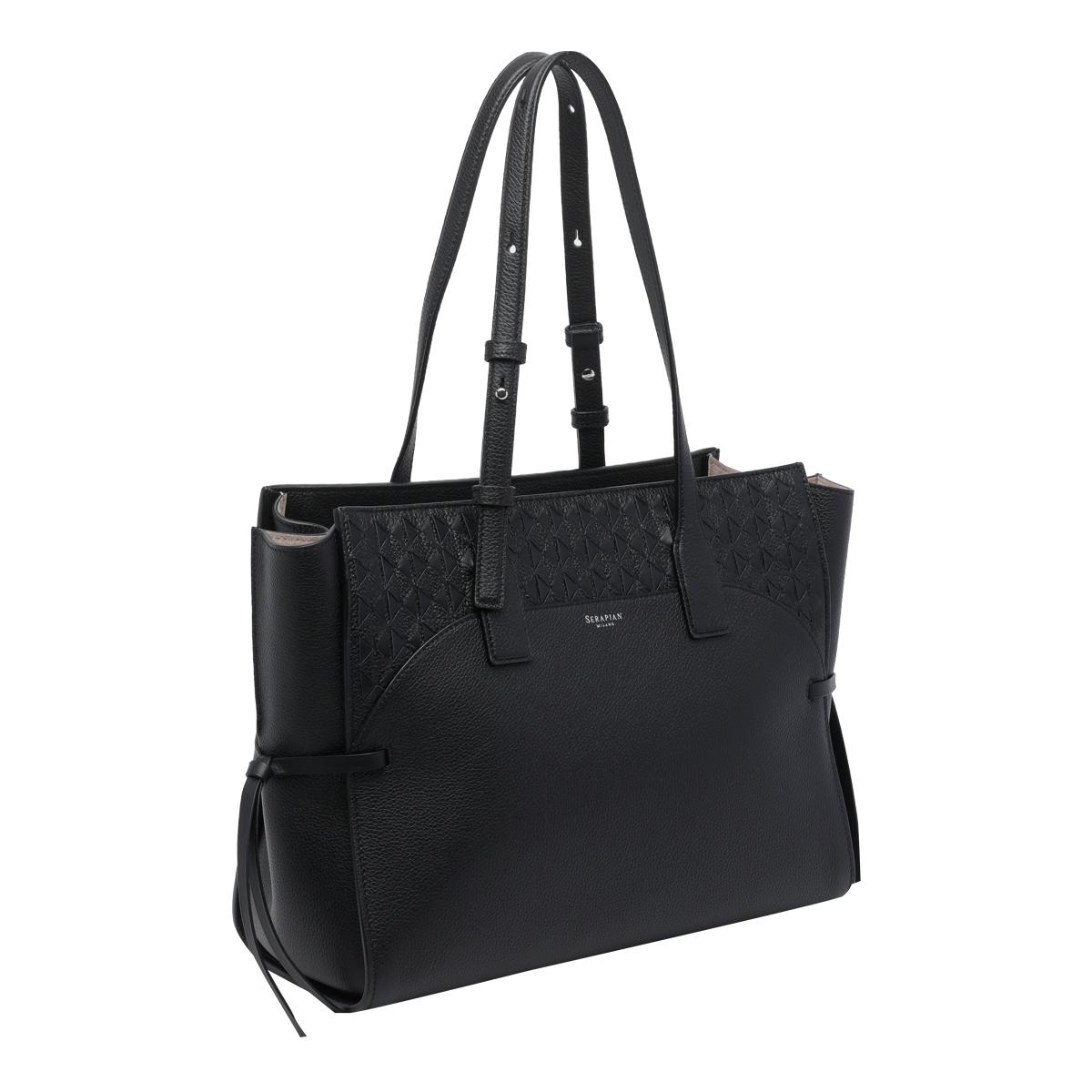 serapian bags black calf leather - women