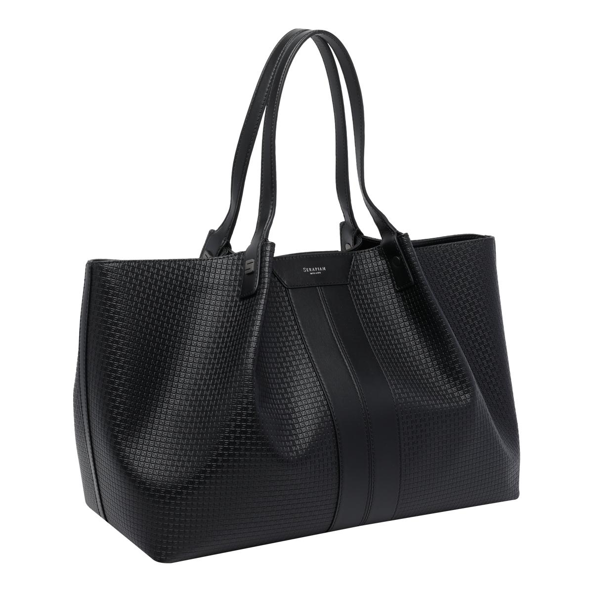 serapian bags black canvas resinato - women