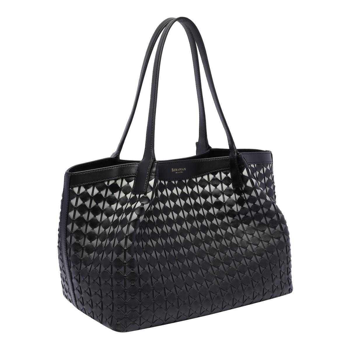 serapian bags black lamb leather calf - women