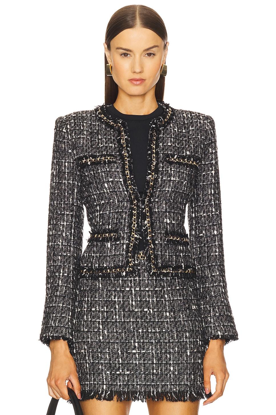 serena chain tweed blazer