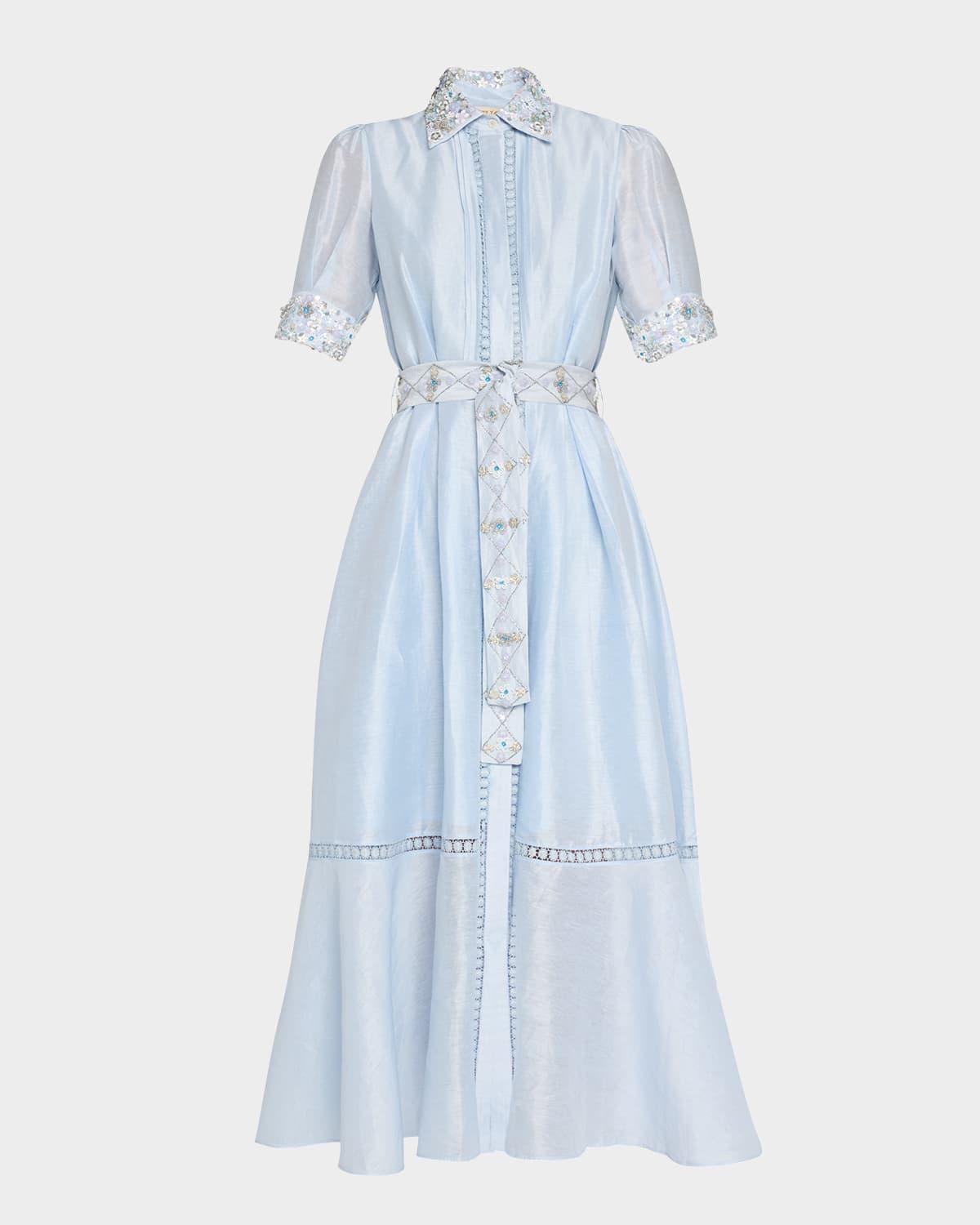 serene petale emb. shirt dress