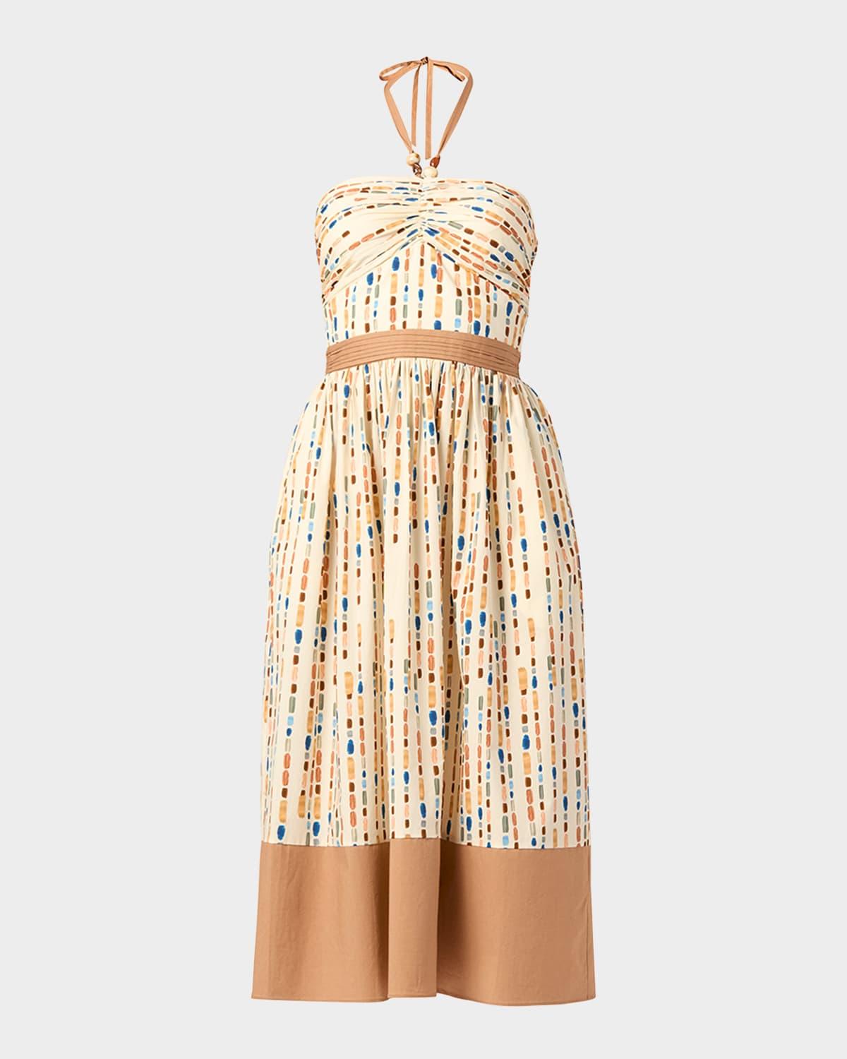 serene strapless a-line midi dress