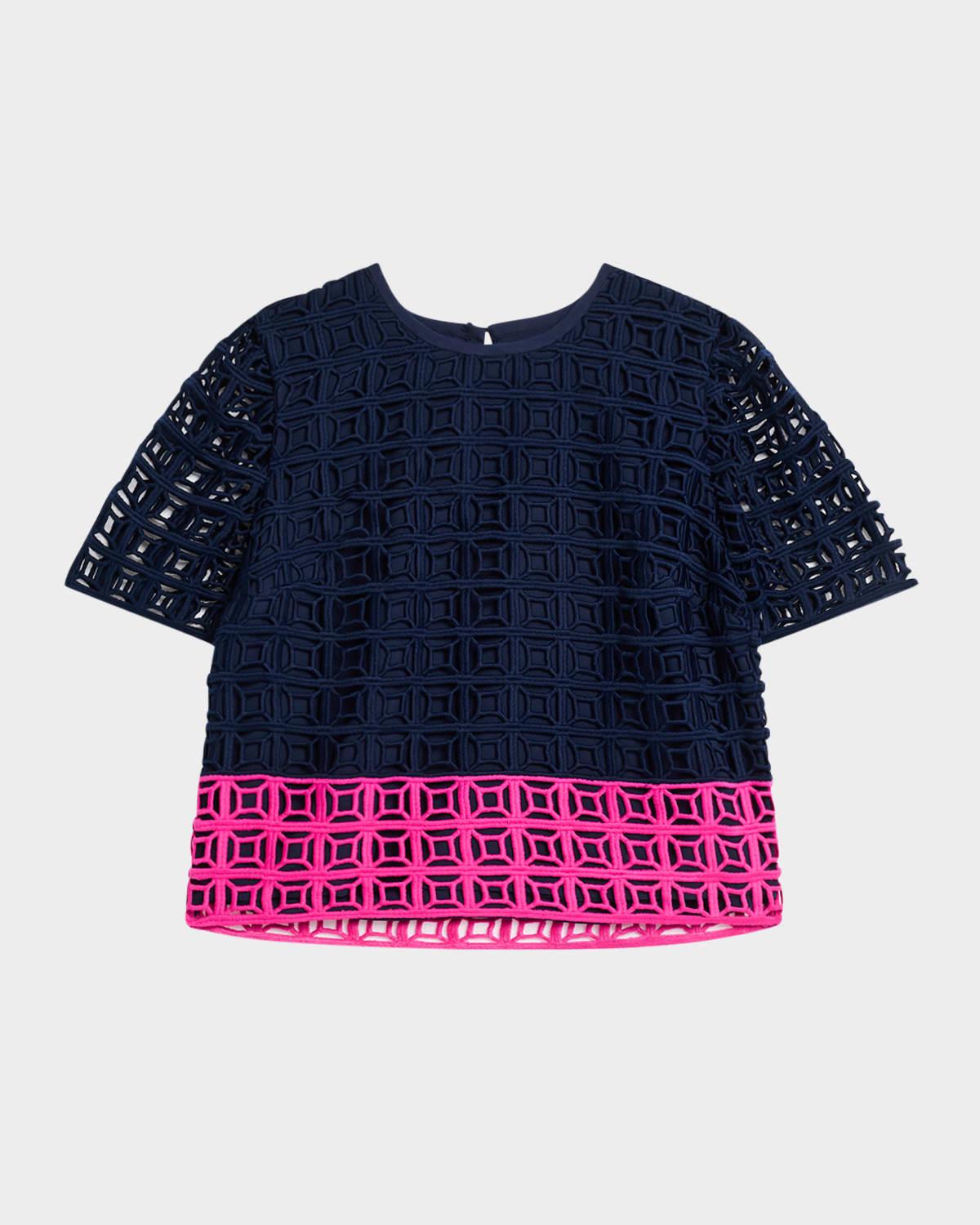 serilda 2 cropped colorblock lace top