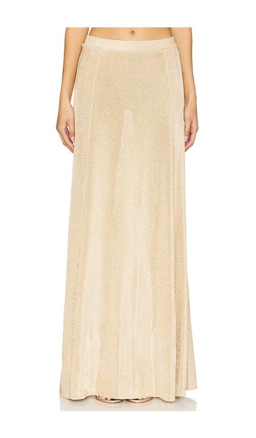 seroya alice maxi skirt in metallic gold.