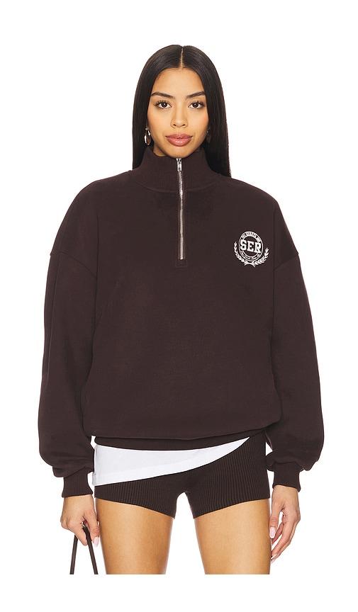 seroya asbury sweatshirt in chocolate.