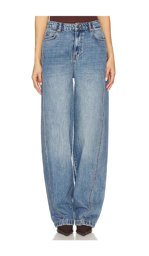 seroya briar wide leg jeans in blue.