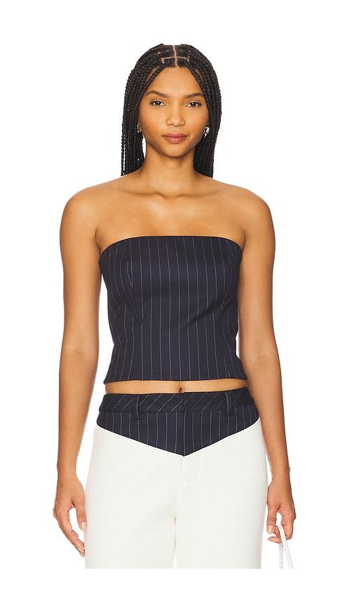 seroya bridgette bustier top in navy.