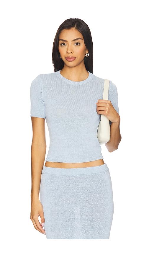 seroya clare baby tee in baby blue.