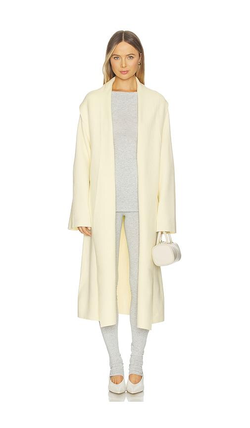 seroya crosby sweater duster in lemon.
