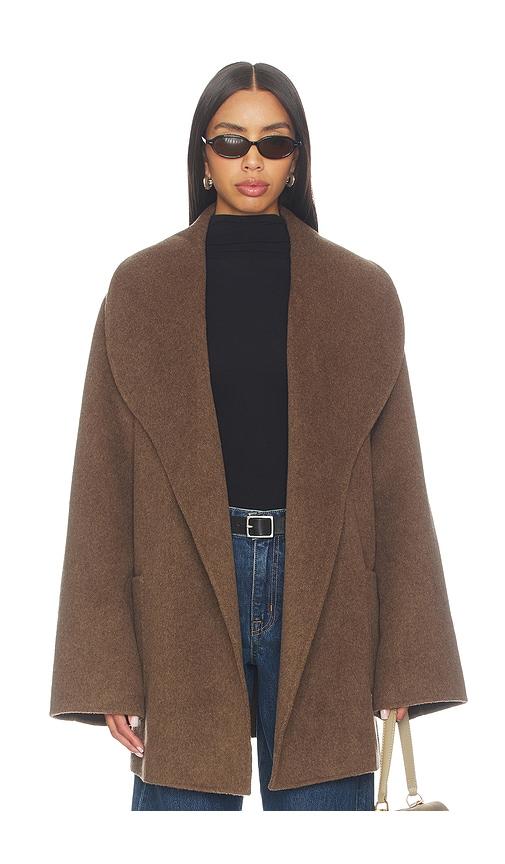 seroya dulcetta wool coat in brown.