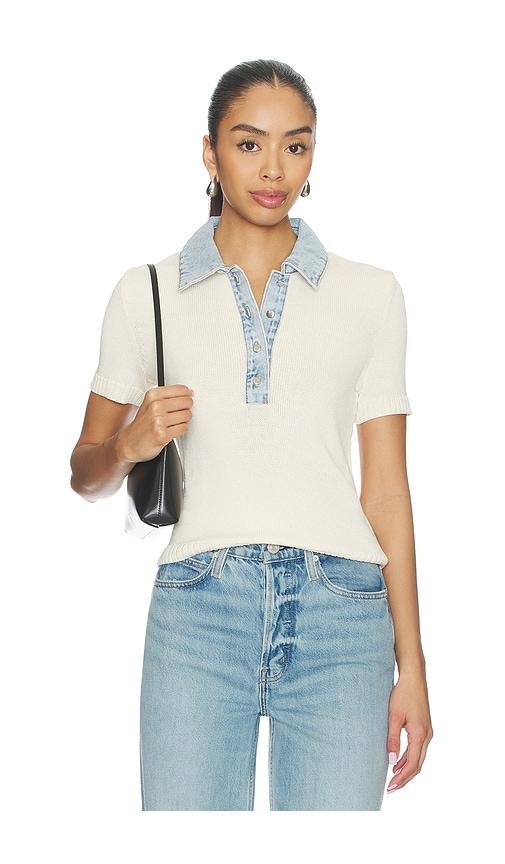 seroya erika knit top in ivory.