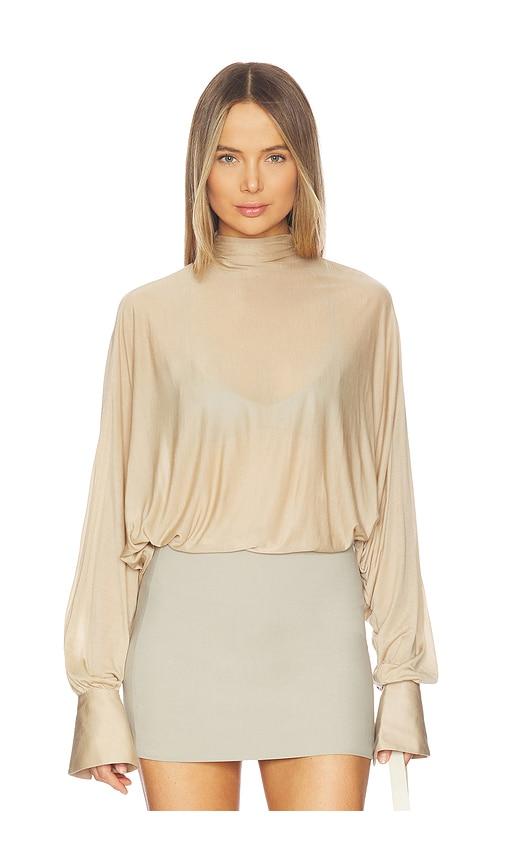 seroya hawkes bodysuit in tan.