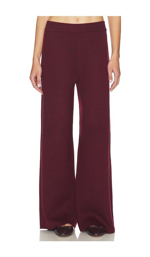 seroya juna knit pant in burgundy.