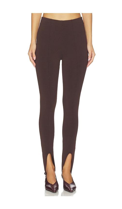 seroya kelsey stirrup legging in brown.
