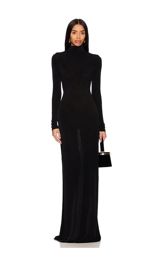 seroya kim maxi dress in black.