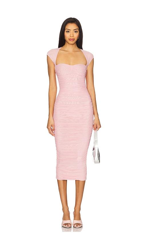 seroya kylie midi dress in blush.