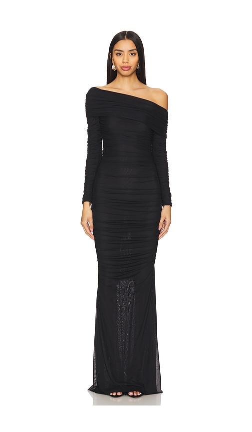 seroya luana gown in black.