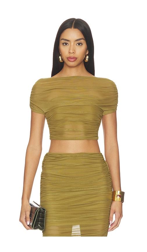 seroya marsh mesh top in olive. - size m (also in xxs, xs, s, xl)