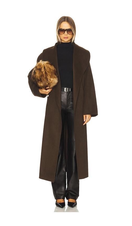 seroya mavis wool coat in brown.