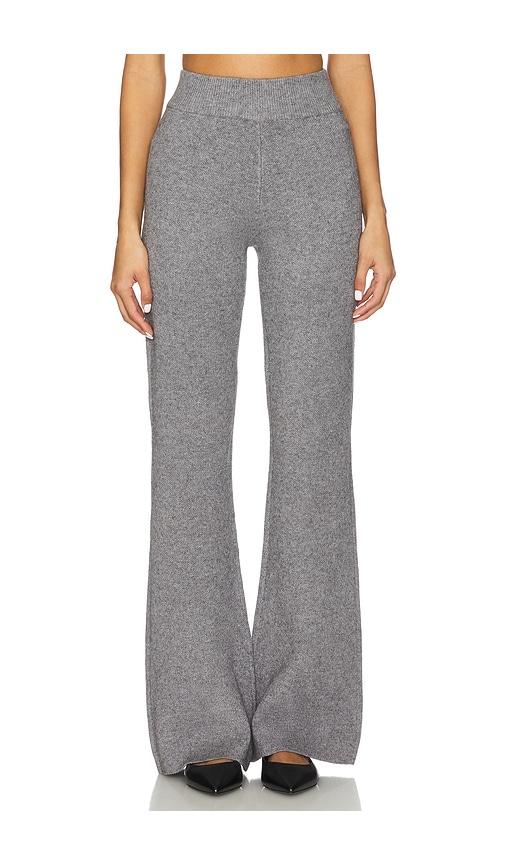 seroya mickie knit flare pant in grey.