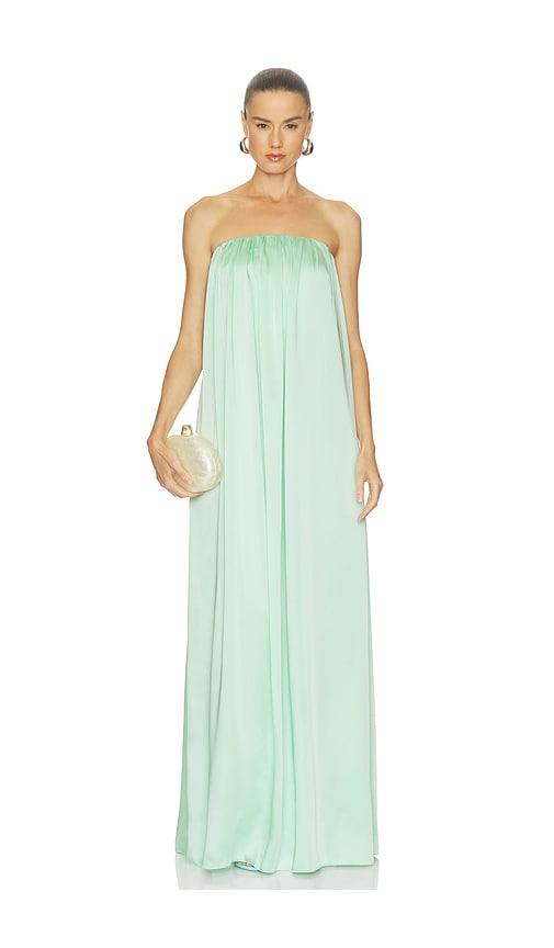 seroya monique satin maxi dress in teal.