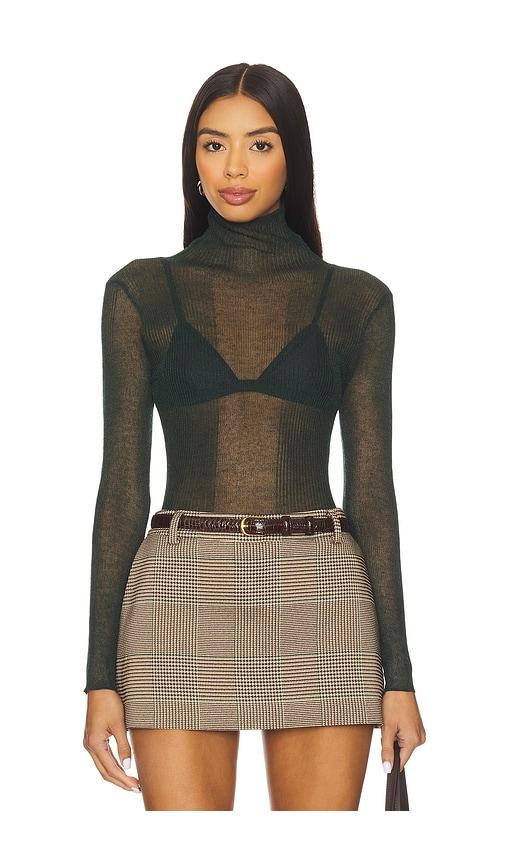 seroya piper sweater in dark green.