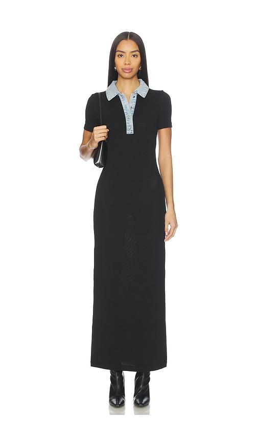 seroya reye knit maxi dress in black.