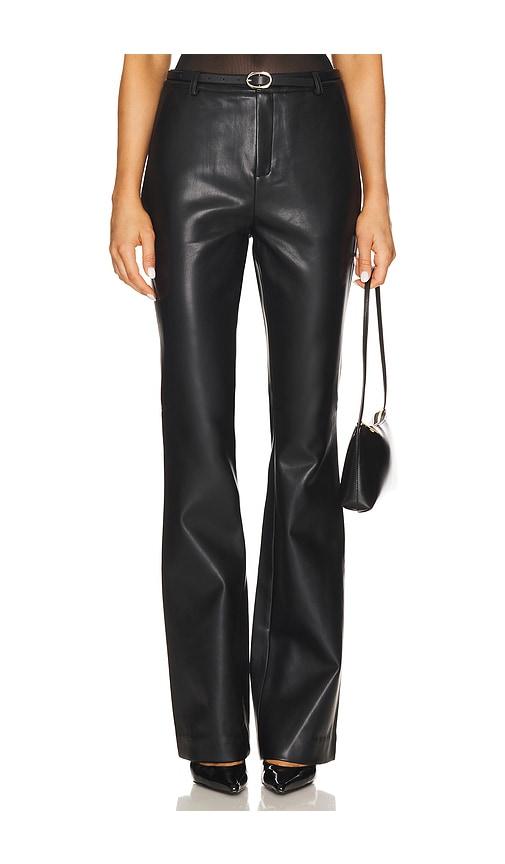 seroya ronja faux leather trouser in black.