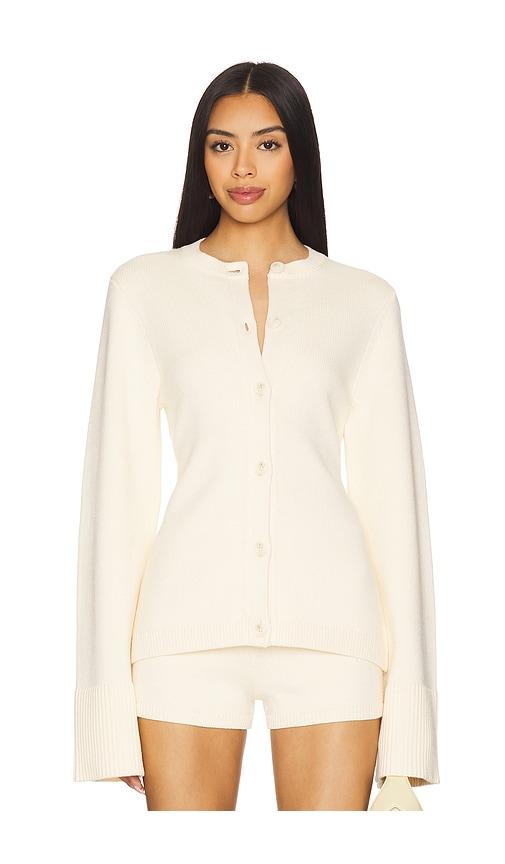 seroya tira cardigan in cream.