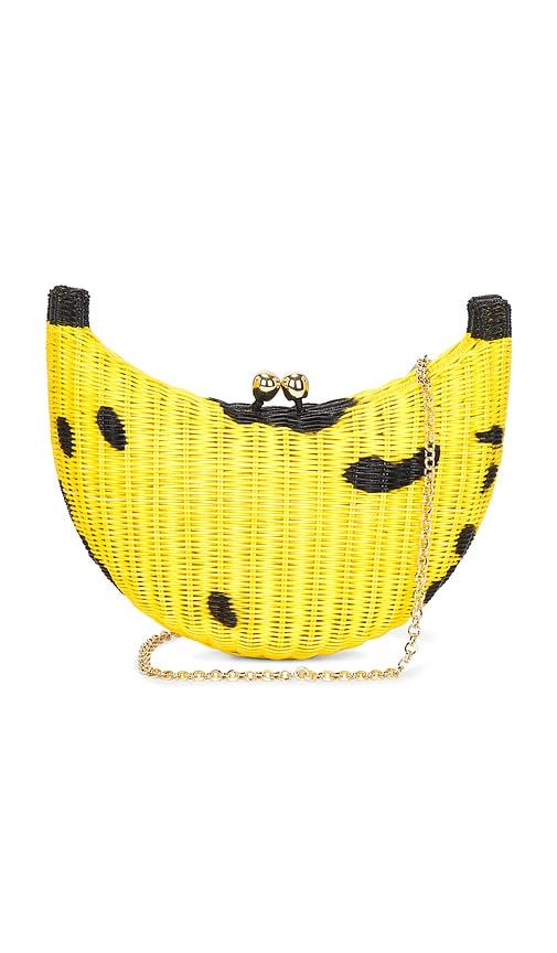 serpui x revolve x revolve tropical banana clutch in yellow.