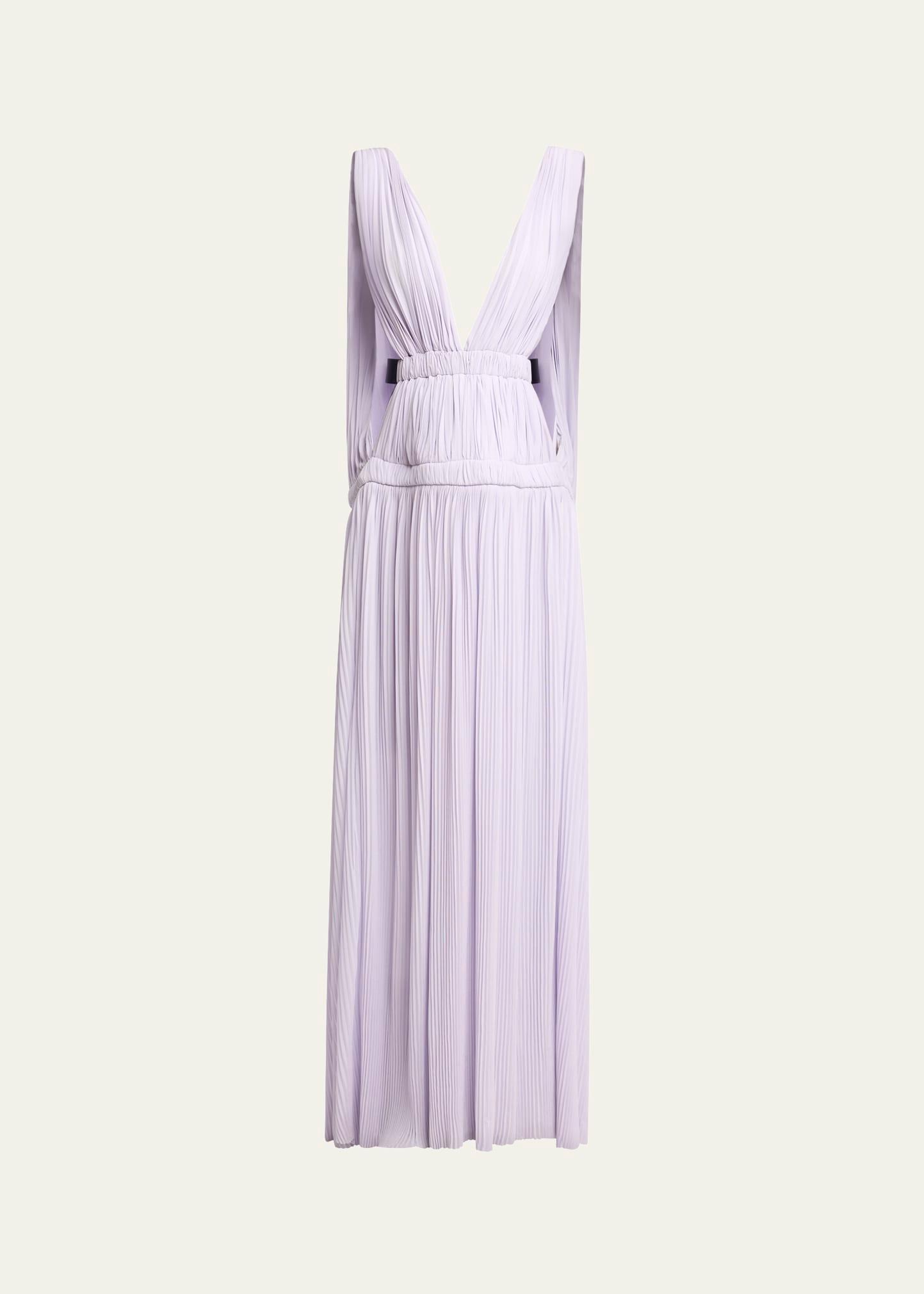 serra plunging cutout matte jersey gown