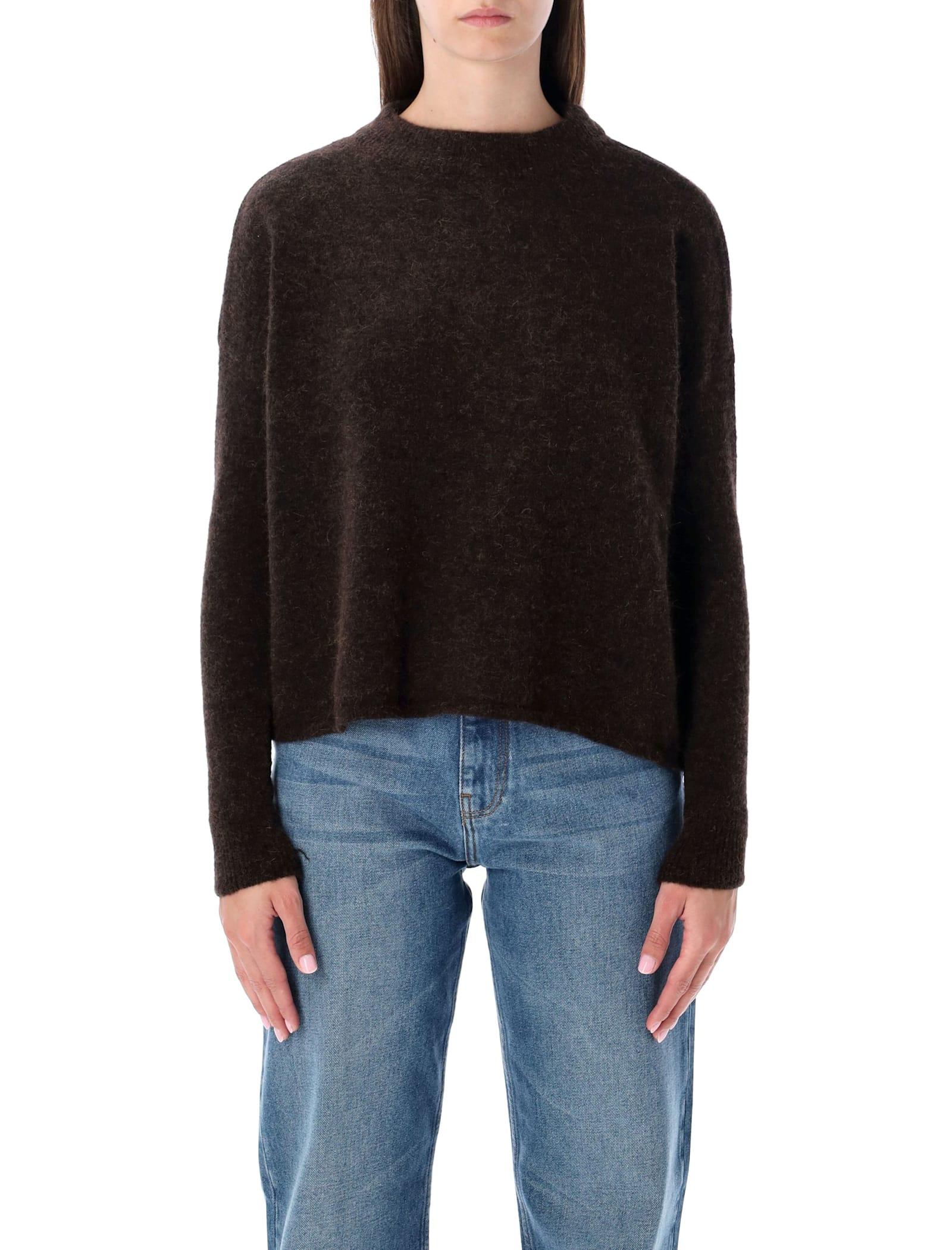 sessùn brown wool knit sweater with relaxed fit