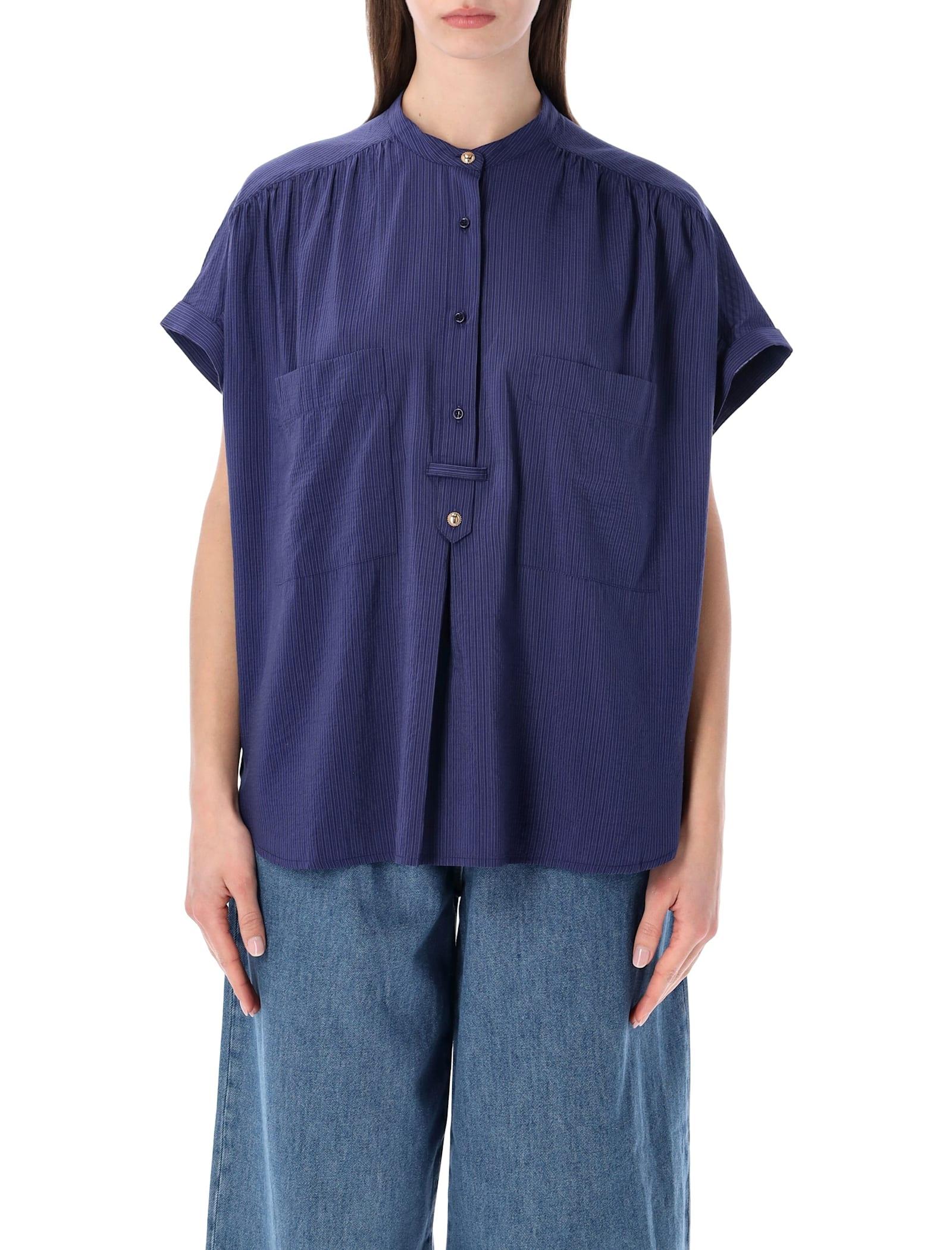 sessùn camille sleeveless jacquard stripes blouse