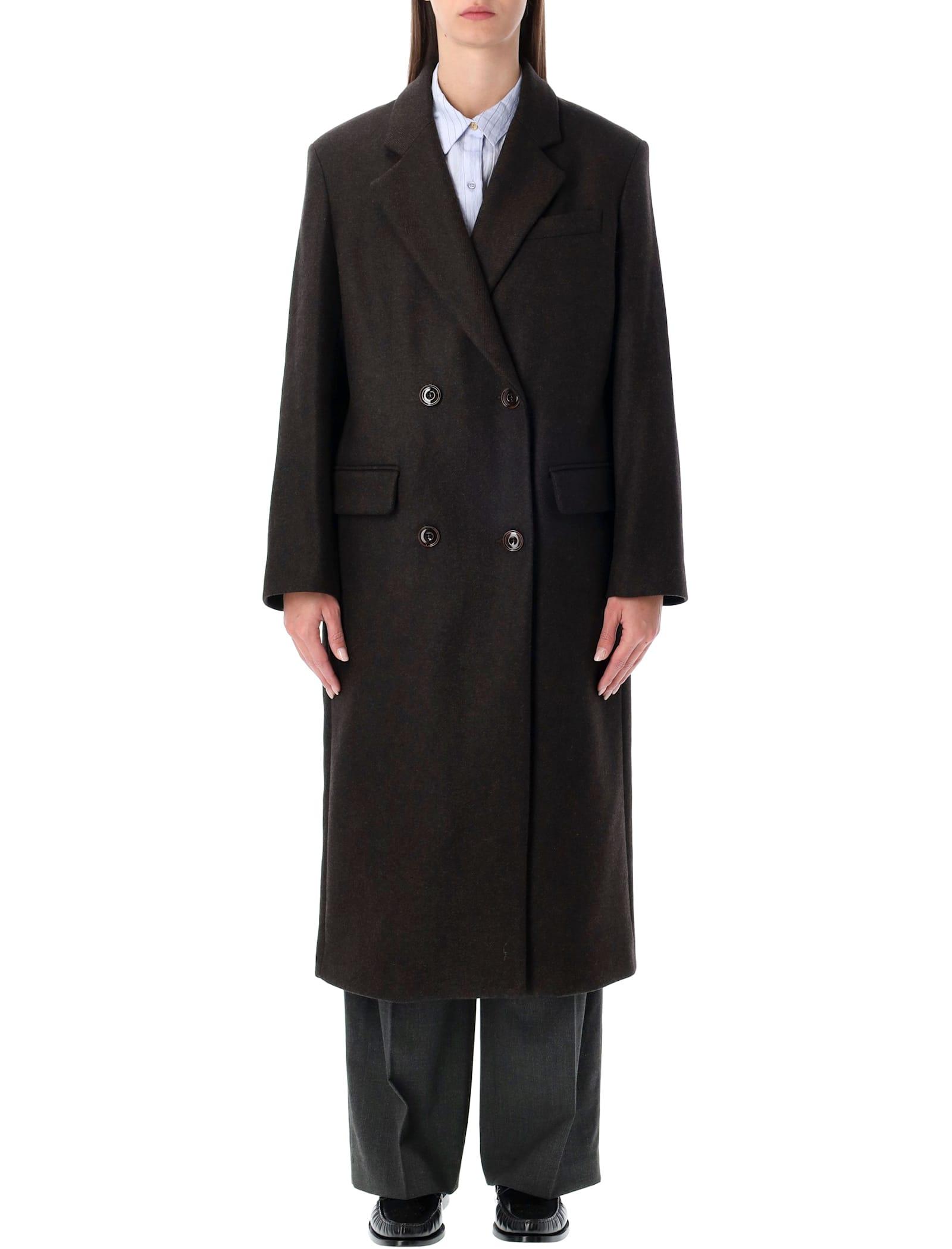 sessùn nara recycled wool double-breasted coat