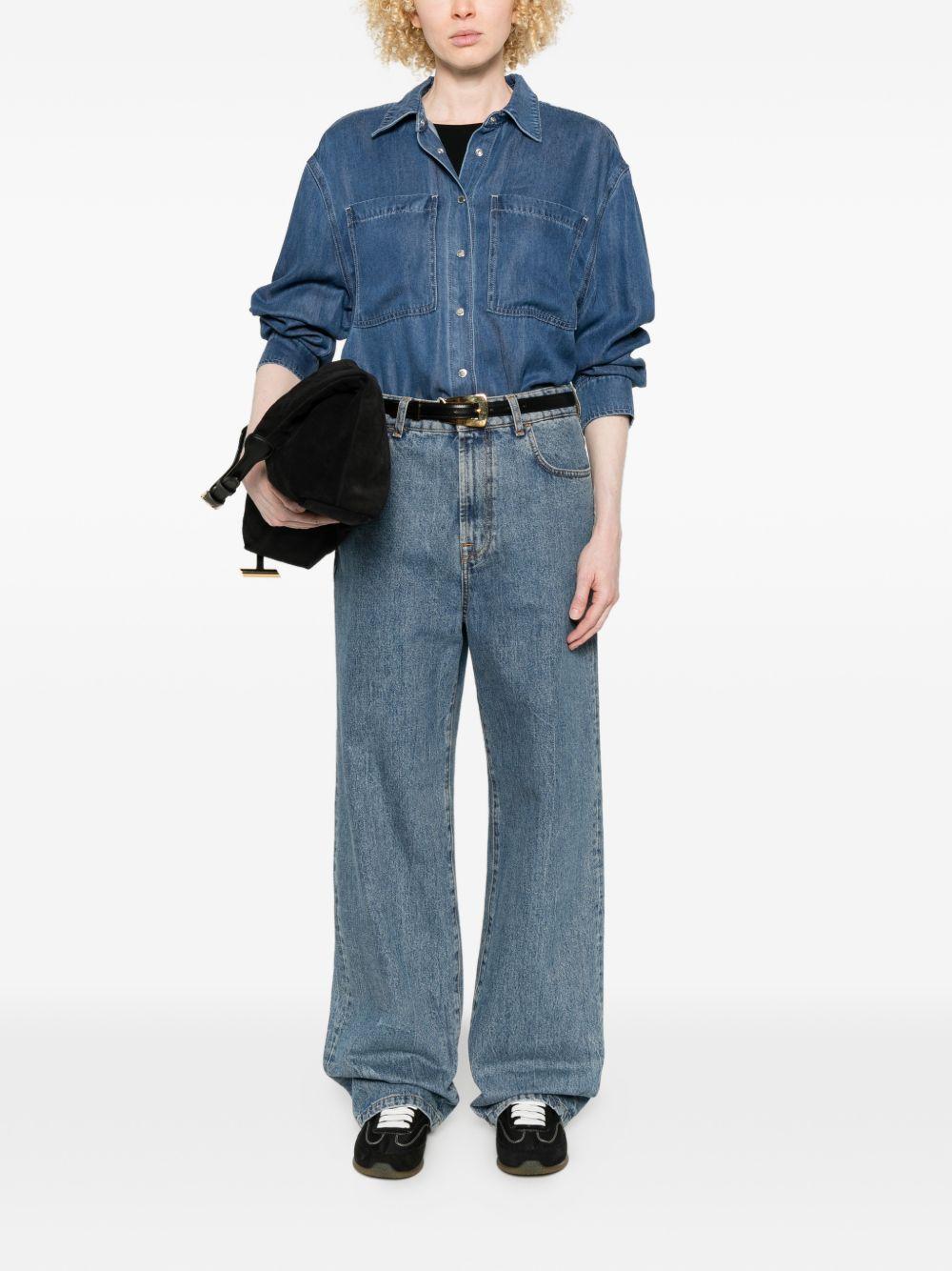 seven shirts blue lyocell - women