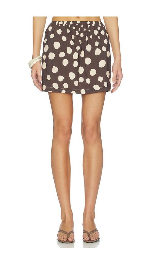 seven wonders alana mini skirt in brown.