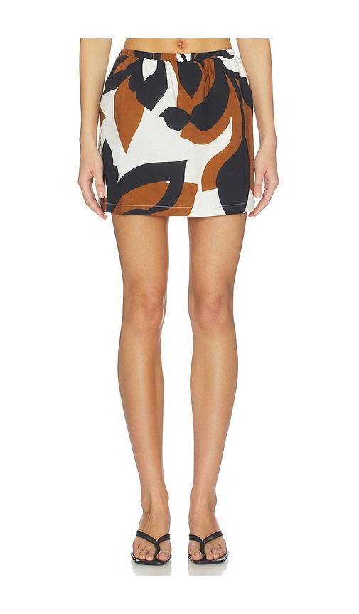seven wonders alana mini skirt in brown.