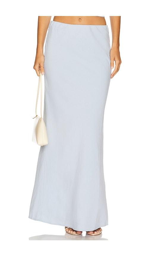 seven wonders billie maxi skirt in baby blue.