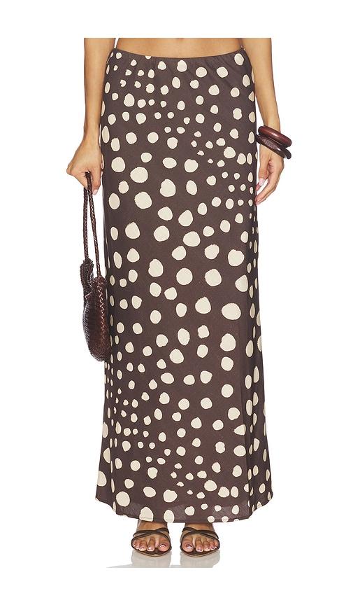 seven wonders billie maxi skirt in brown.