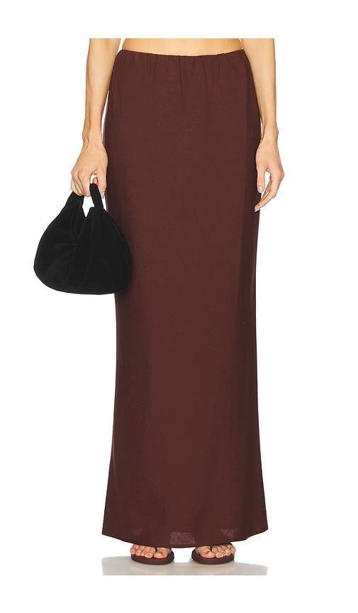 seven wonders comalie maxi skirt in chocolate.