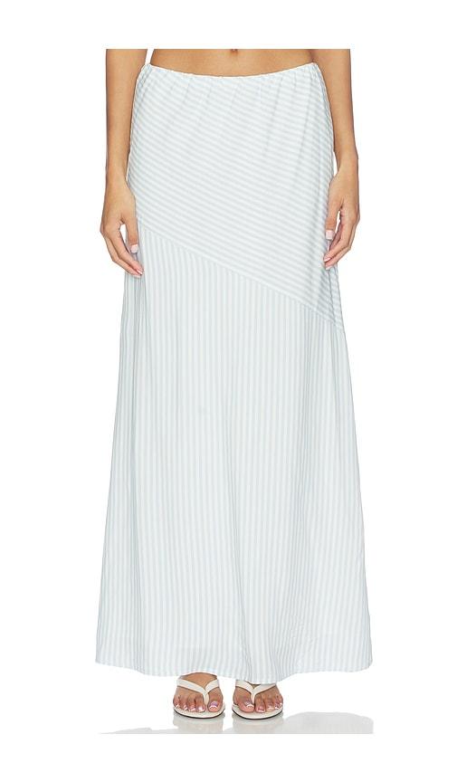 seven wonders dania low waist maxi skirt in blue,white.