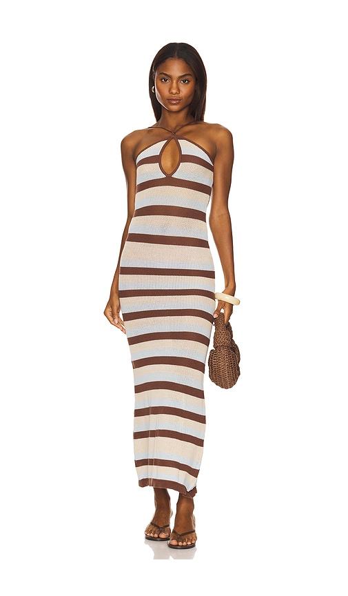 seven wonders hazel maxi dress in brown,ivory.