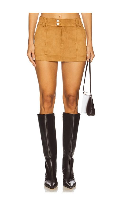 seven wonders monah mini skirt in brown.