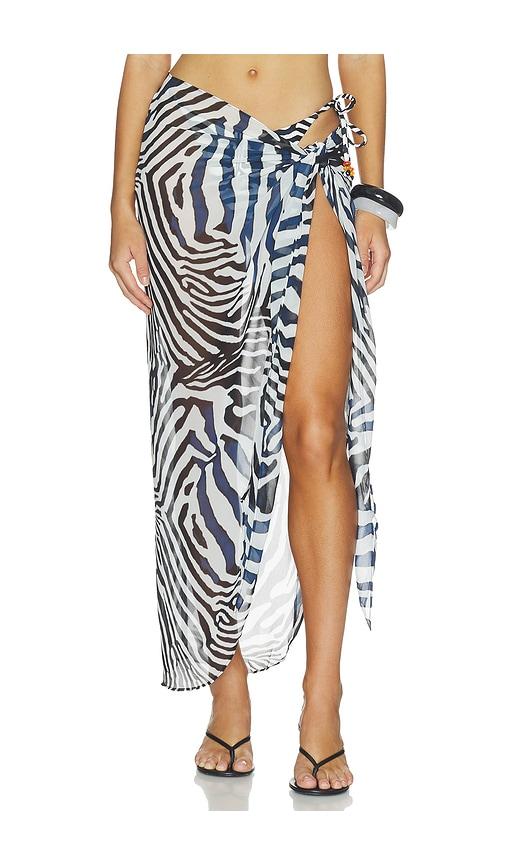 seven wonders xyla front tie maxi skirt in multi.
