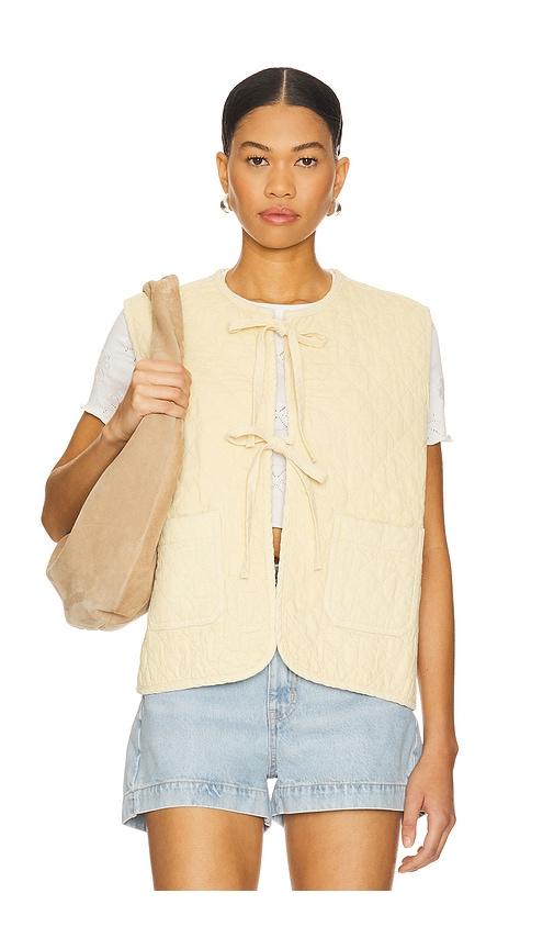 seventy + mochi aria vest in lemon.