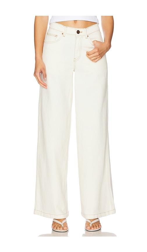 seventy + mochi bay jeans in white.