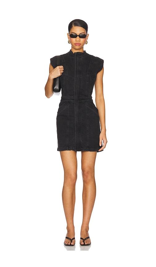 seventy + mochi juno dress in black.