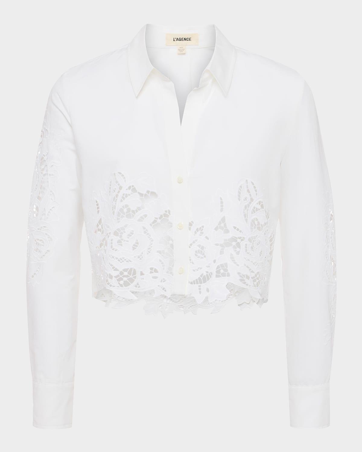 seychelle cropped button-front shirt