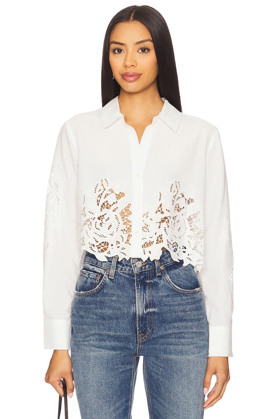 seychelle cropped buttondown top