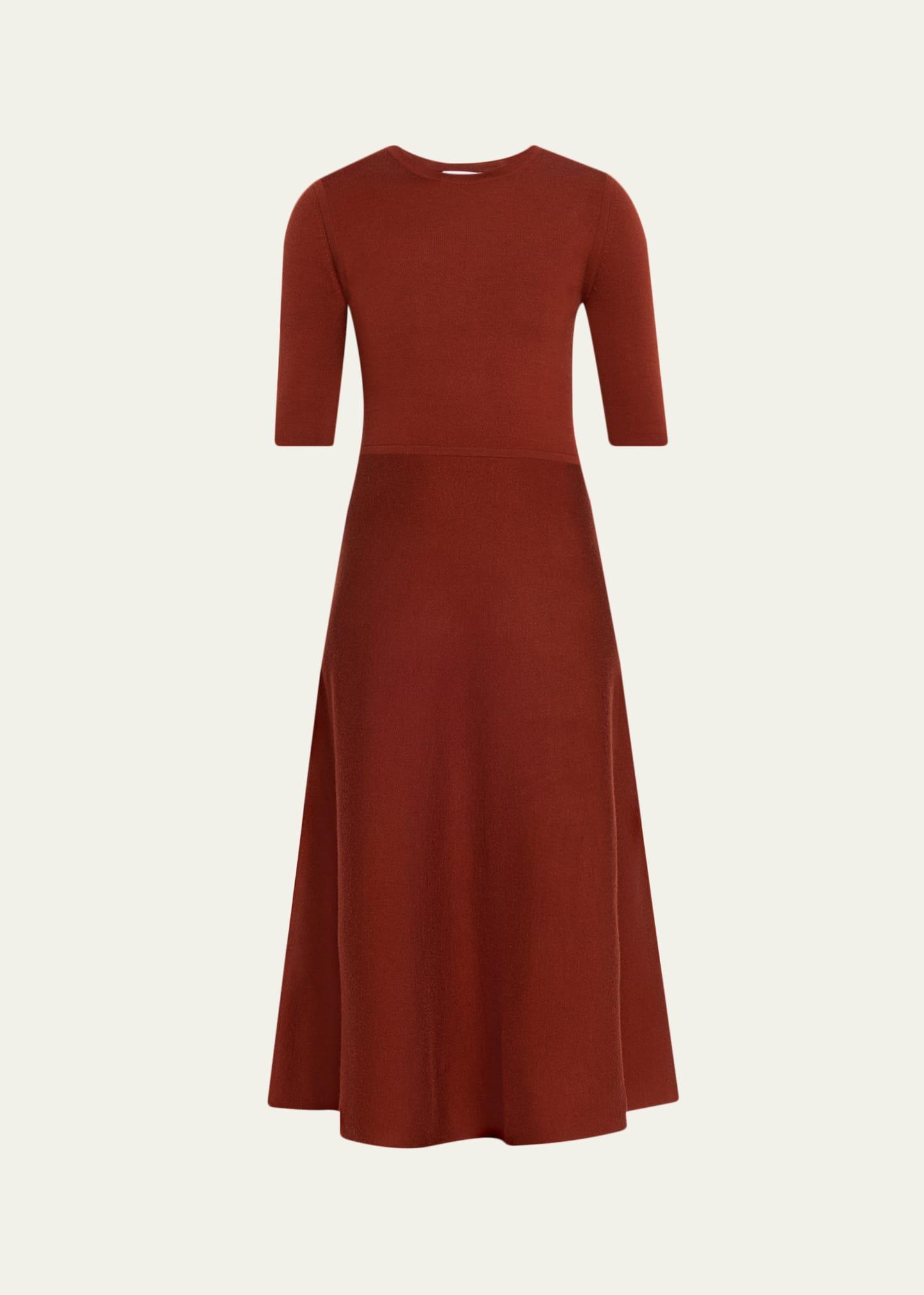 seymore wool-cashmere short-sleeve midi dress